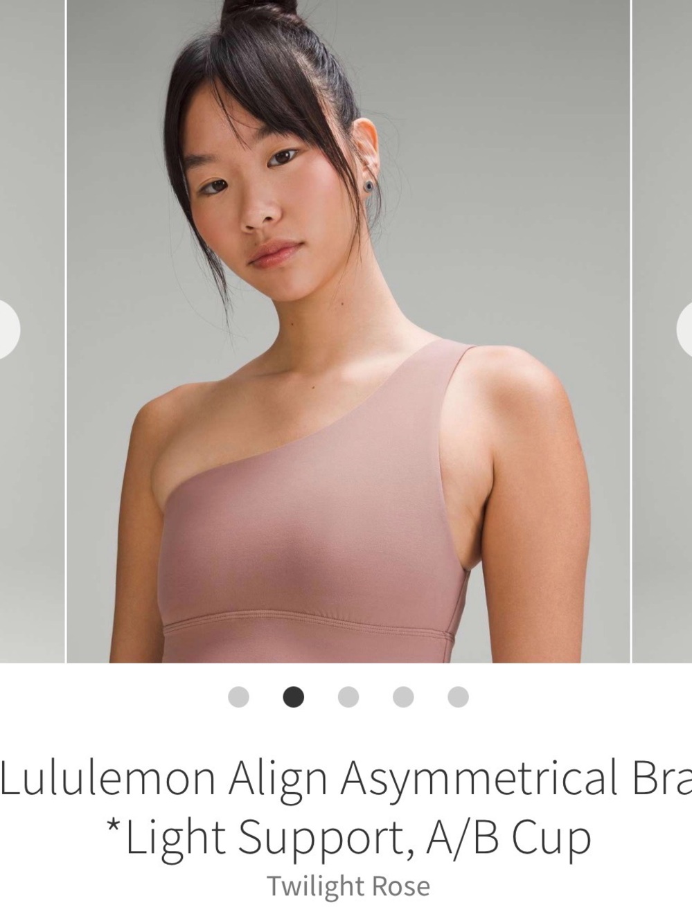 Lululemon Align One-Shoulder asymmetrical Bra in Twilight Rose